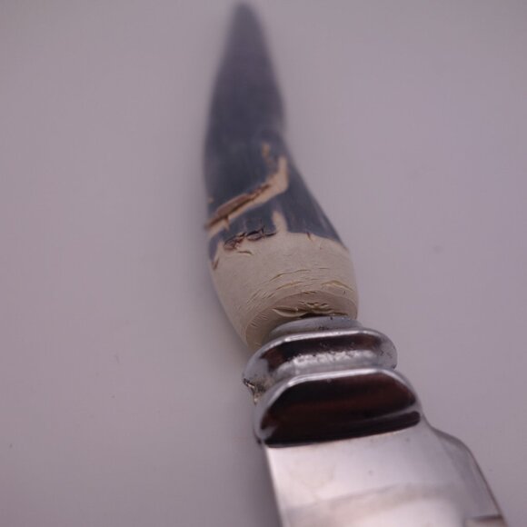 Set of Four(4) Sheffield Made England Stainless Steel Bone Handle Steak Knives - Picture 5 of 13